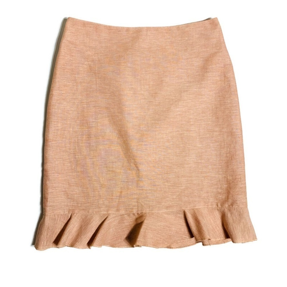 Sandra Angelozzi Beautiful linen‎ blend ruffle hem pencil skirt